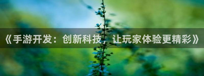 V8娱乐登录：《手游开发：创新科技，让玩家体验更精彩》